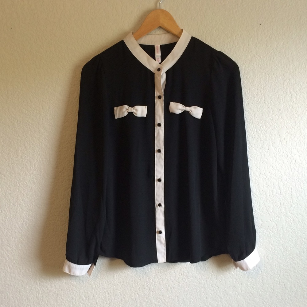 Black and White Blouse